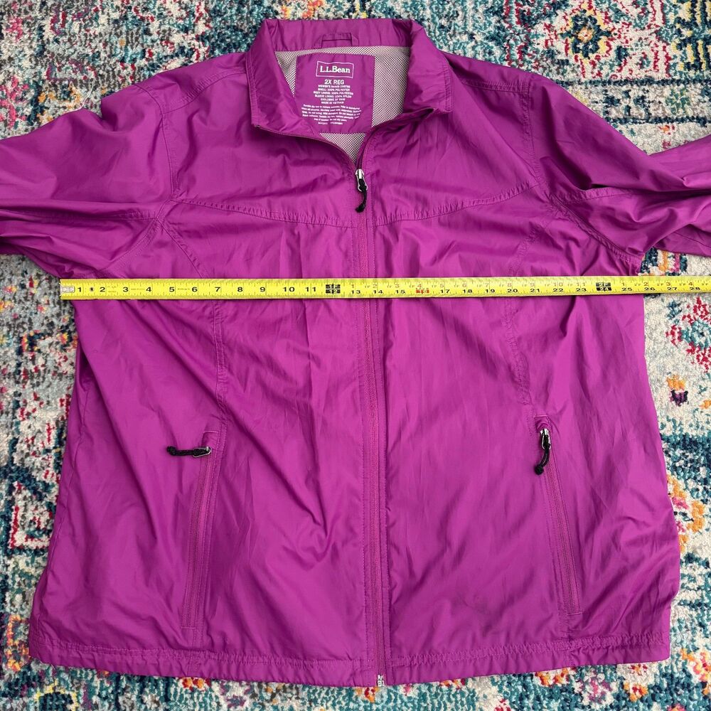 L.L.Bean Women's Purple Windbreaker Rain Jacket Size 2XL Regular - Picture 6 of 6